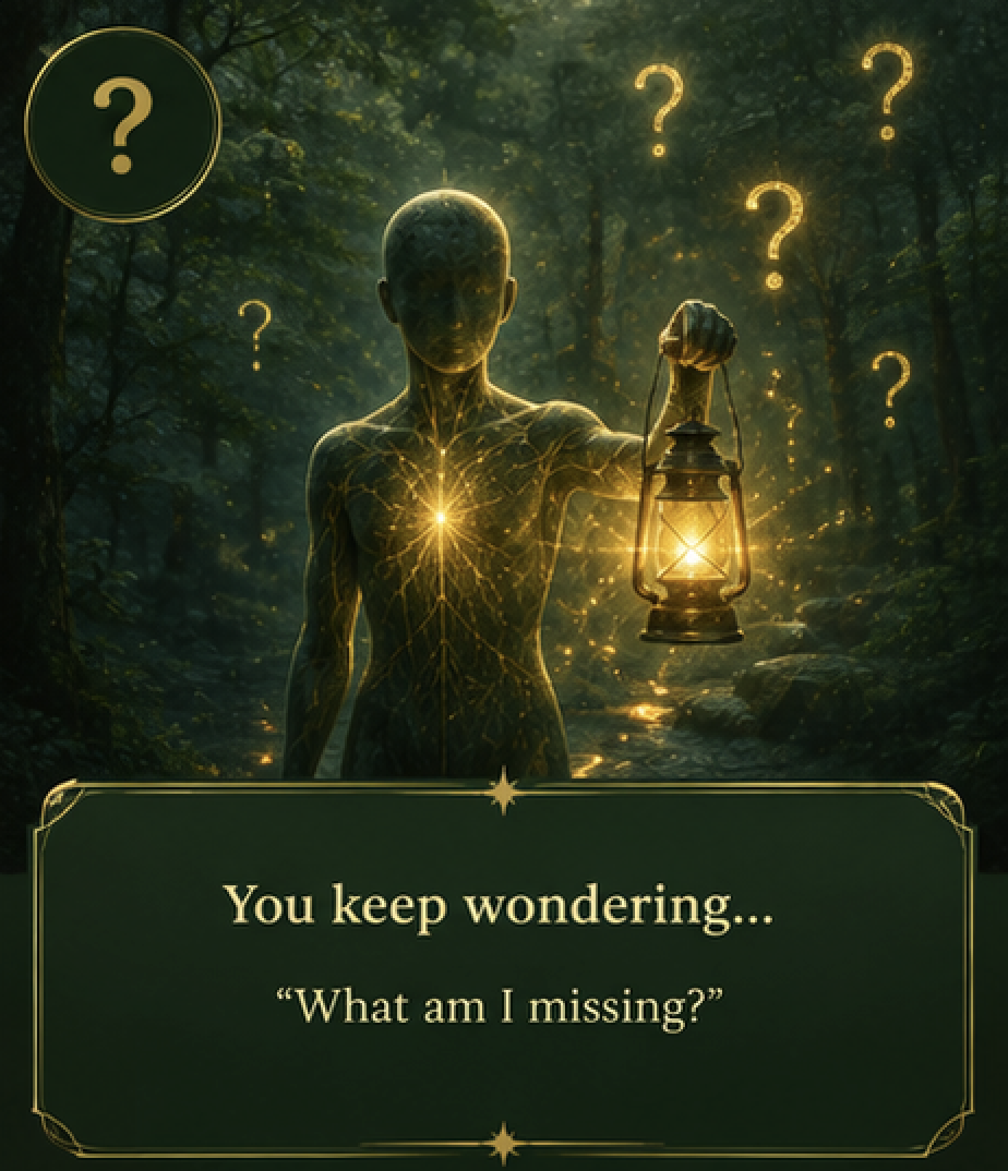 A creator holding a lantern and wondering what they are missing in the way they are building their project or business.