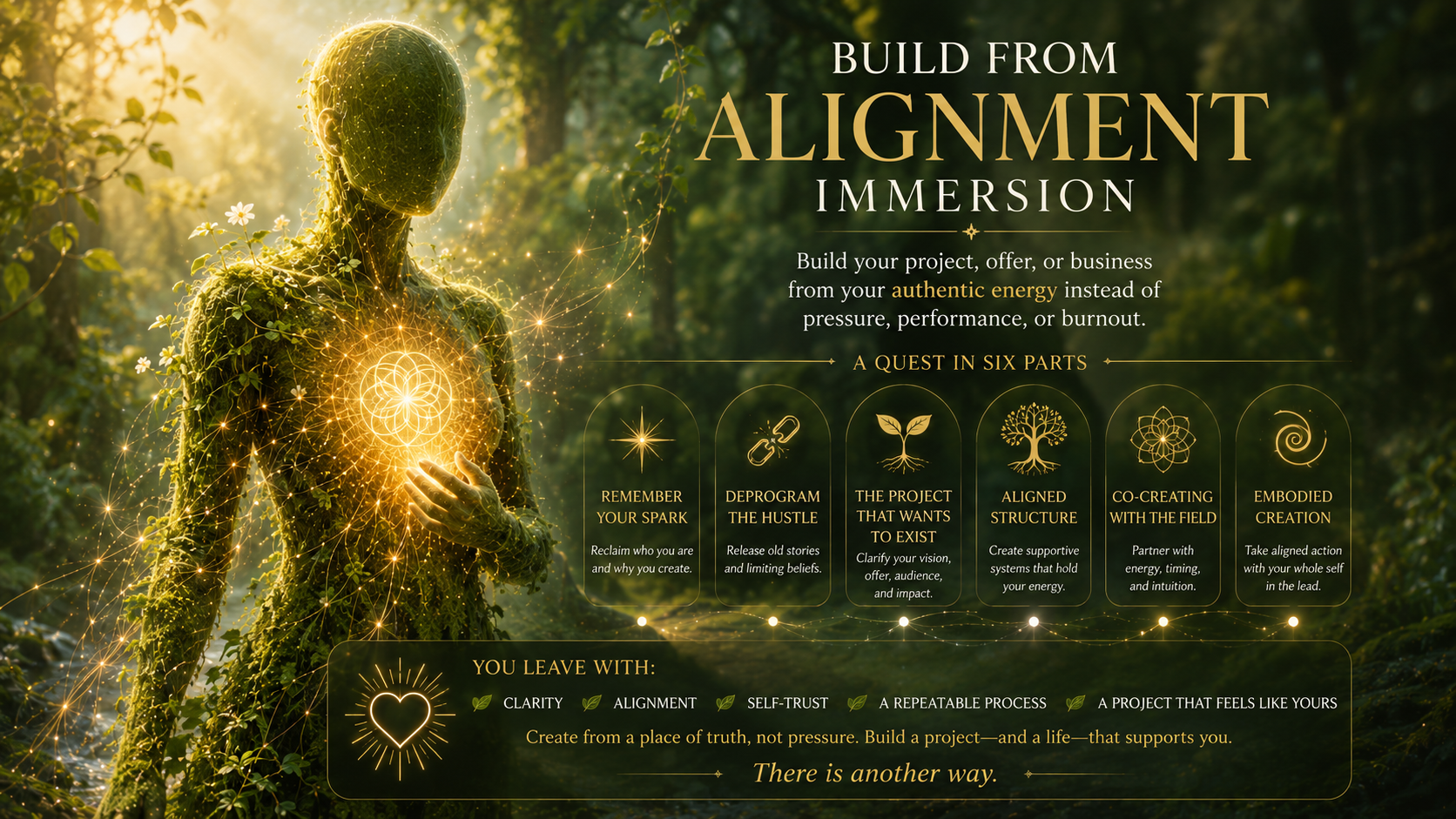 Build from Alignment Immersion for entrepreneurs and creators building a business, project, or offer in a way that works for them